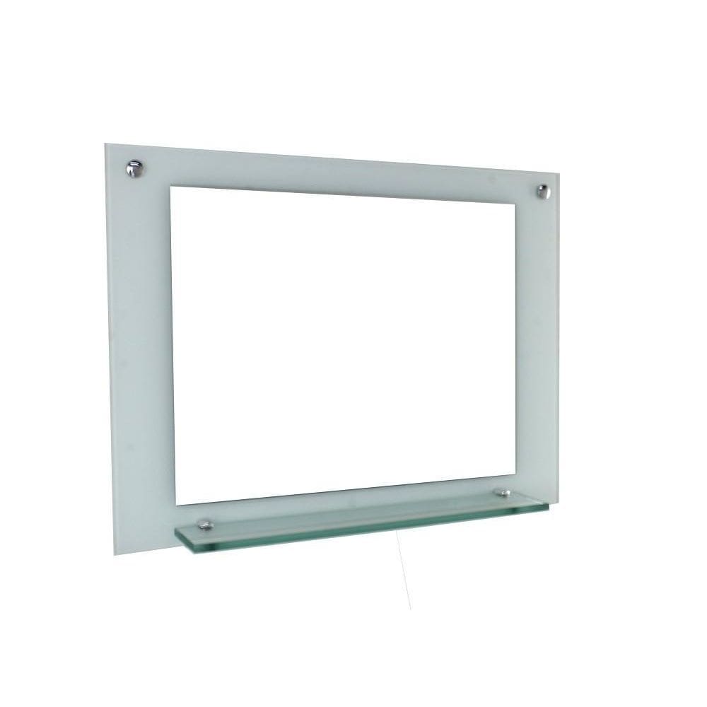 Espelho Para Banheiro Com Prateleira 70Cm Branco