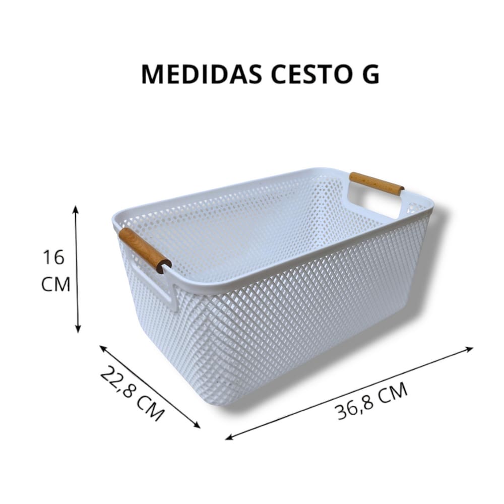 Cesta Organizadora de Plástico Grande – Multiuso para Cozinha, Banheiro, Sala e Quarto
