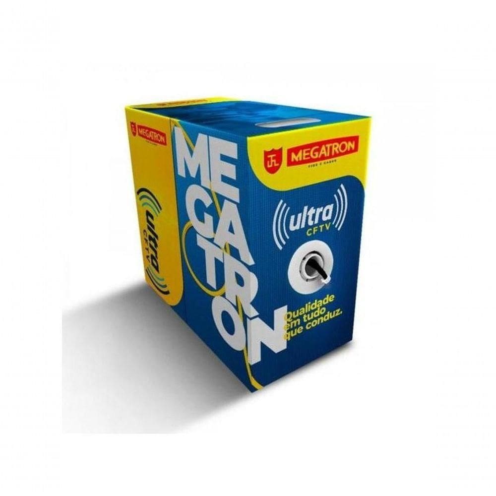 Cabo Ultra Cftv 4px24 Awg Preto Megatron - Cx - 300