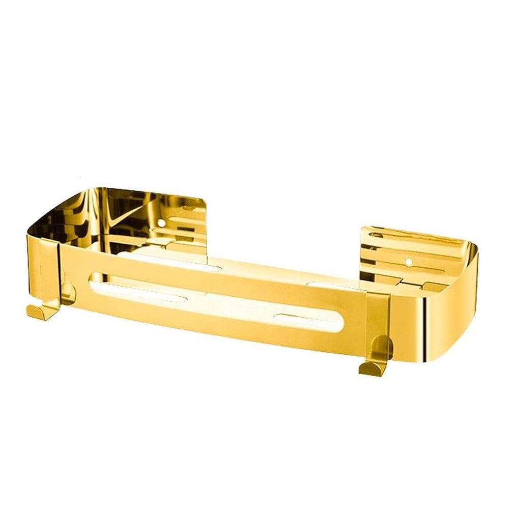 Suporte Shampoo Retangular Parede Banheiro Aço Inox Dourado