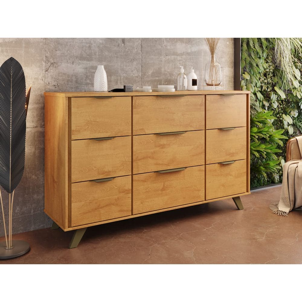 Cômoda 9 Gavetas - Olimpia-Peroba - Móveis Europa