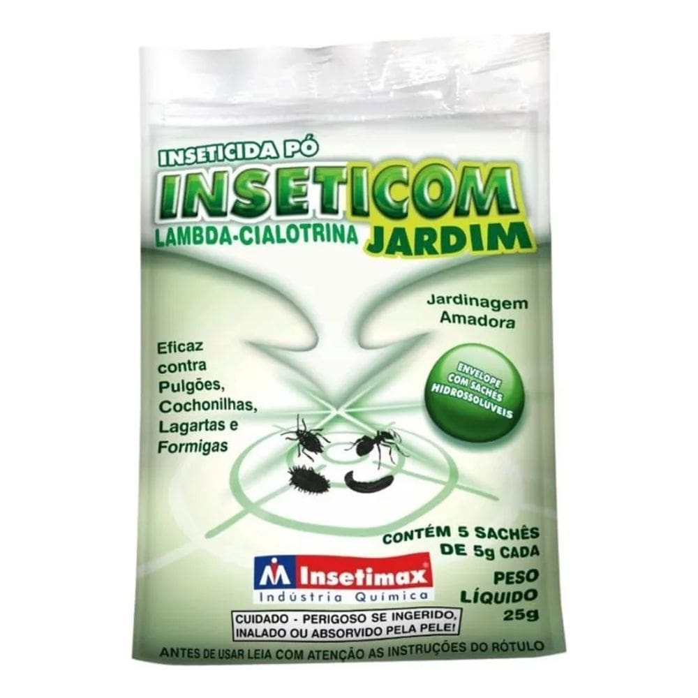 Inseticom Jardim Insetimax Mata 25g Jardinagem Kit 5 Saches