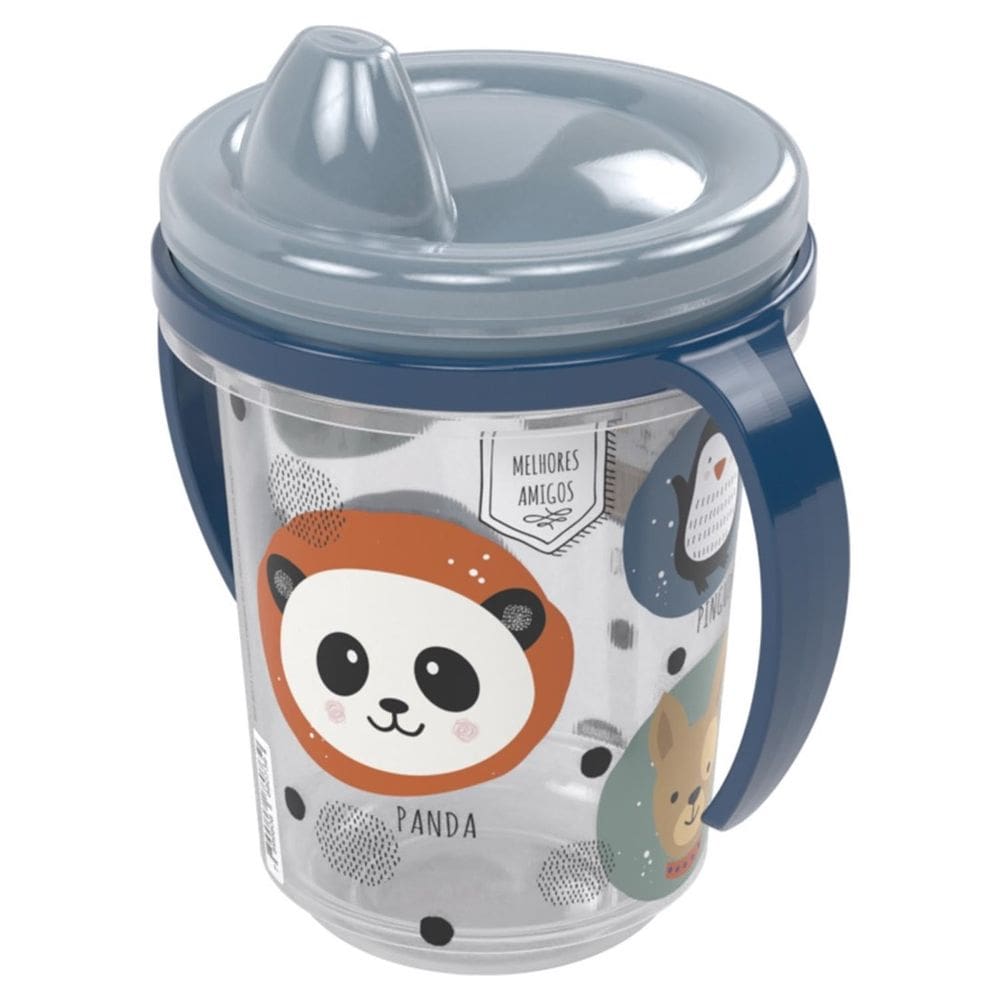 Caneca Trio Infantil 330 ml Decoração Animais Plasutil