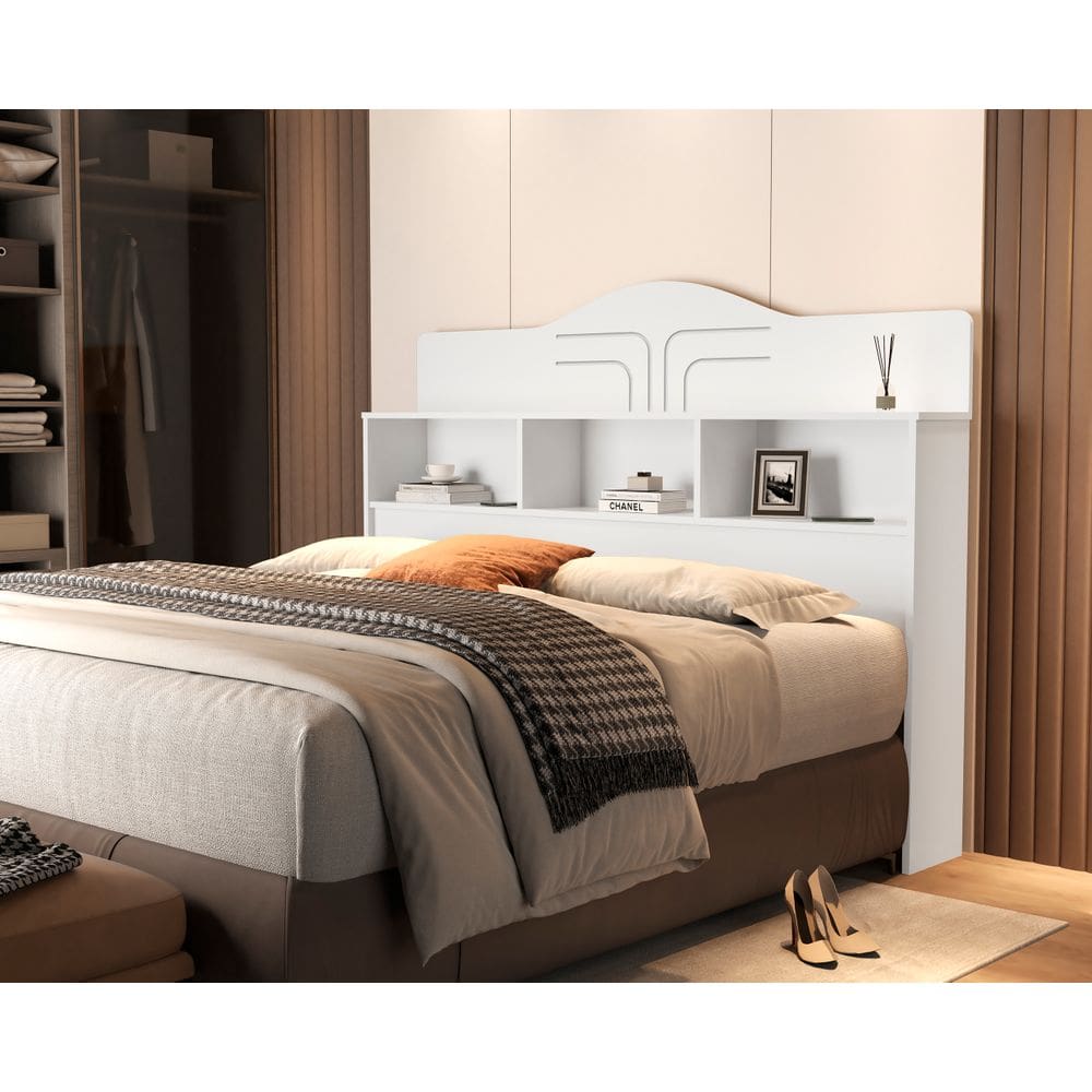 Cabeçeira Cama Queen Box Casal Vivian 100% Mdf C/ Nicho P/ Colchão 158 Cm - Basoto