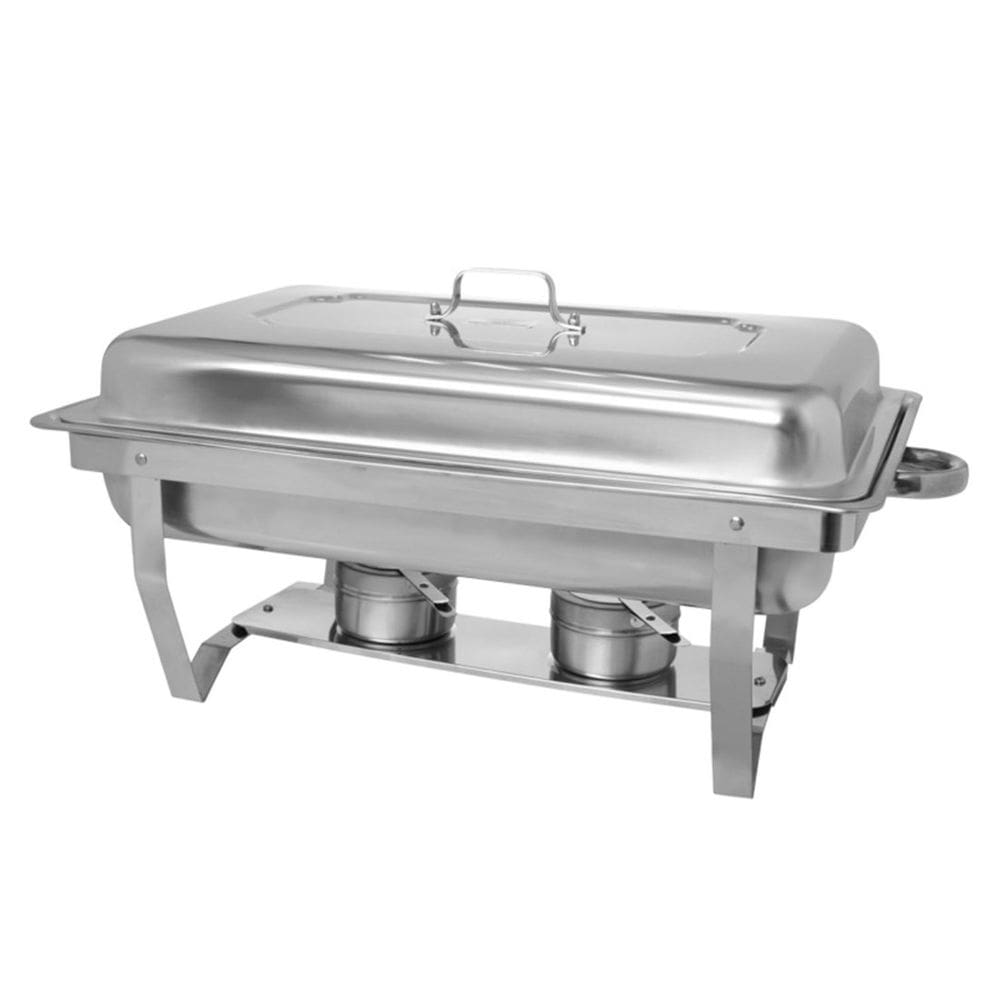 Rechaud Retangular Hauskraft 9 Litros com 2 Cubas em Aço Inox