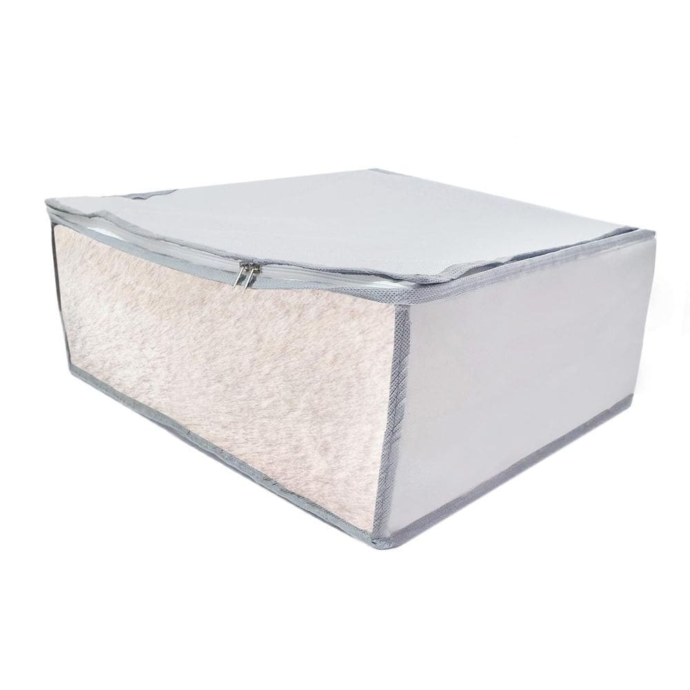 Organizador De Nylon 45X45X20 Cinza Lençóis Toalhas Edredom