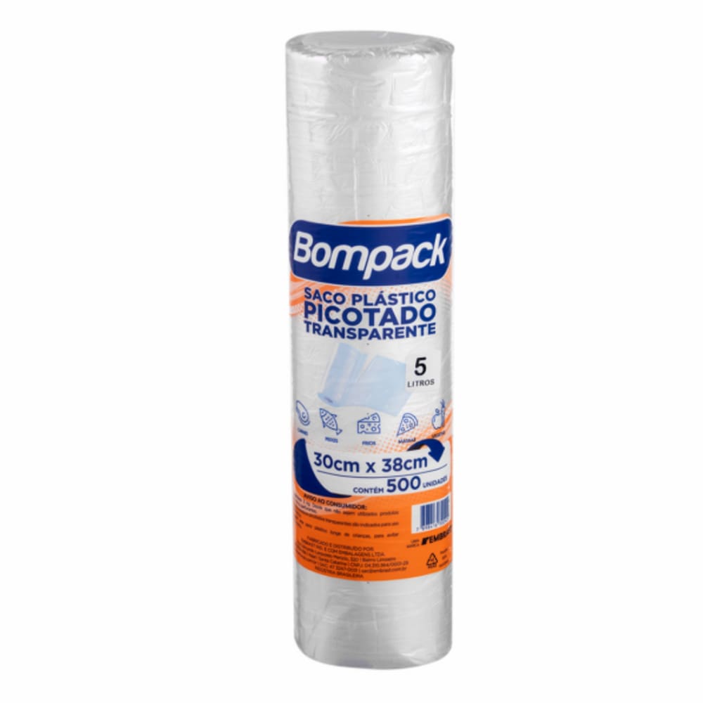 Saco Plastico Picotado Transparente 5L Bompack