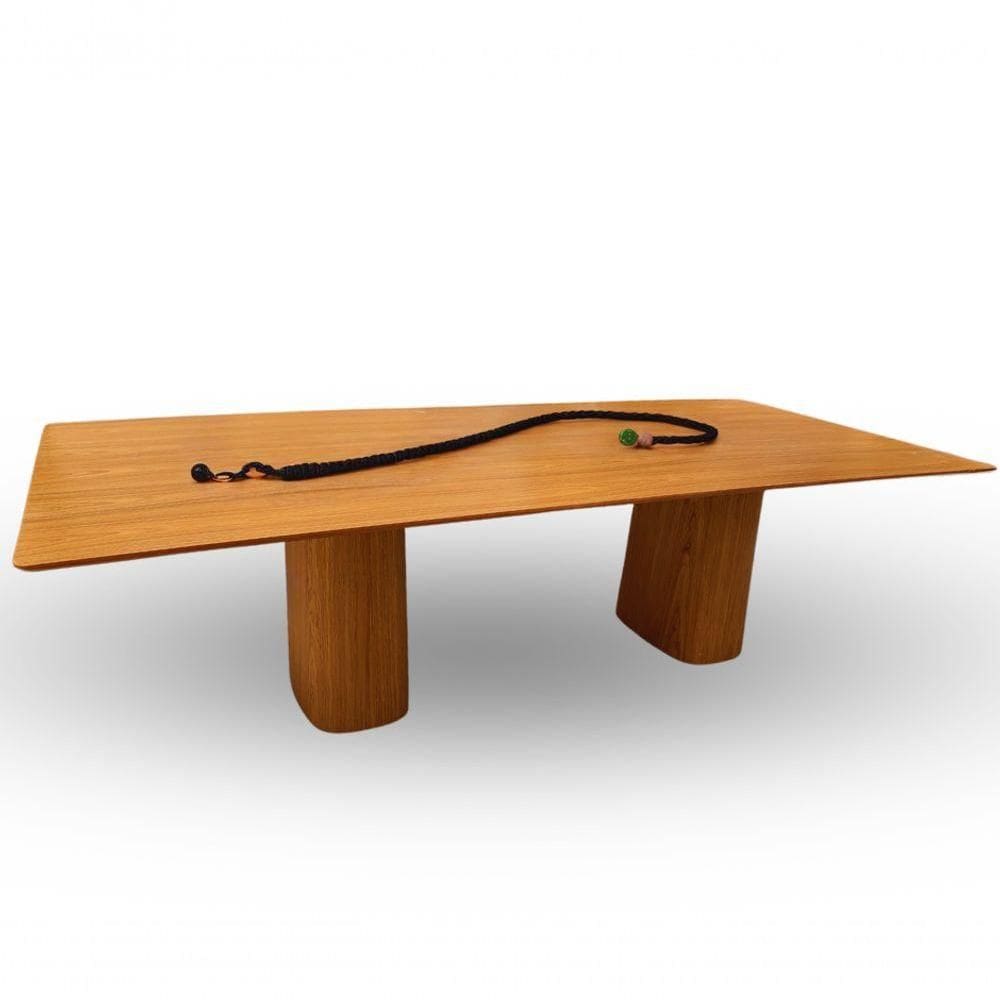 Mesa De Jantar Cone Retangular Duo 180x100cm Base Freijó Tampo Freijó