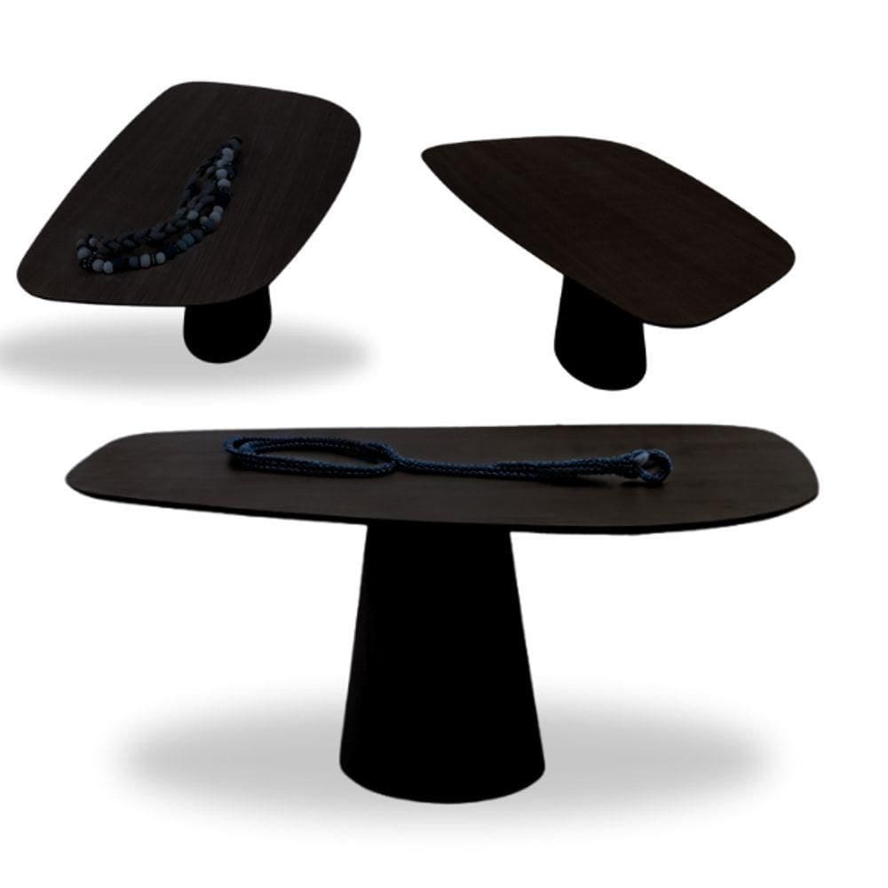 Mesa De Jantar Cone Organica Flower 180x100cm Madeira ébano