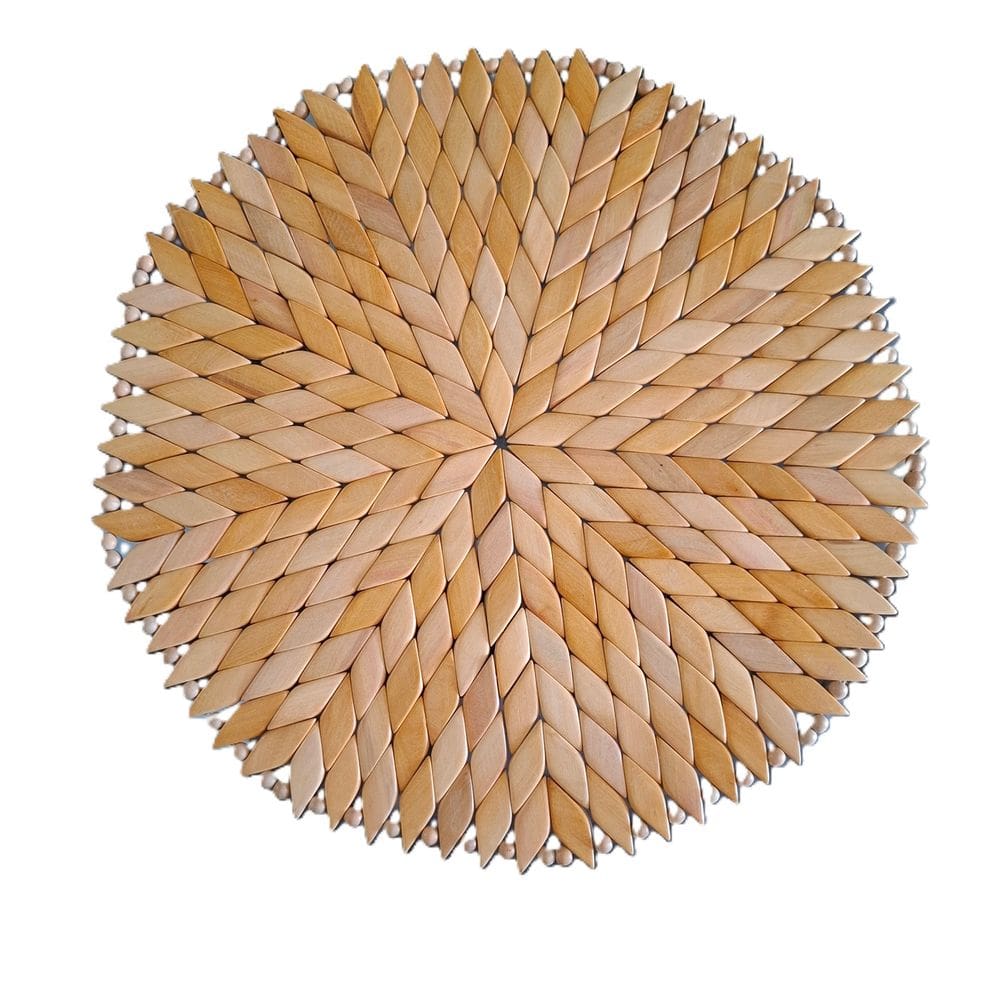 Lugar Americano Madeira Marfim Redondo Porta Pratos Sousplat