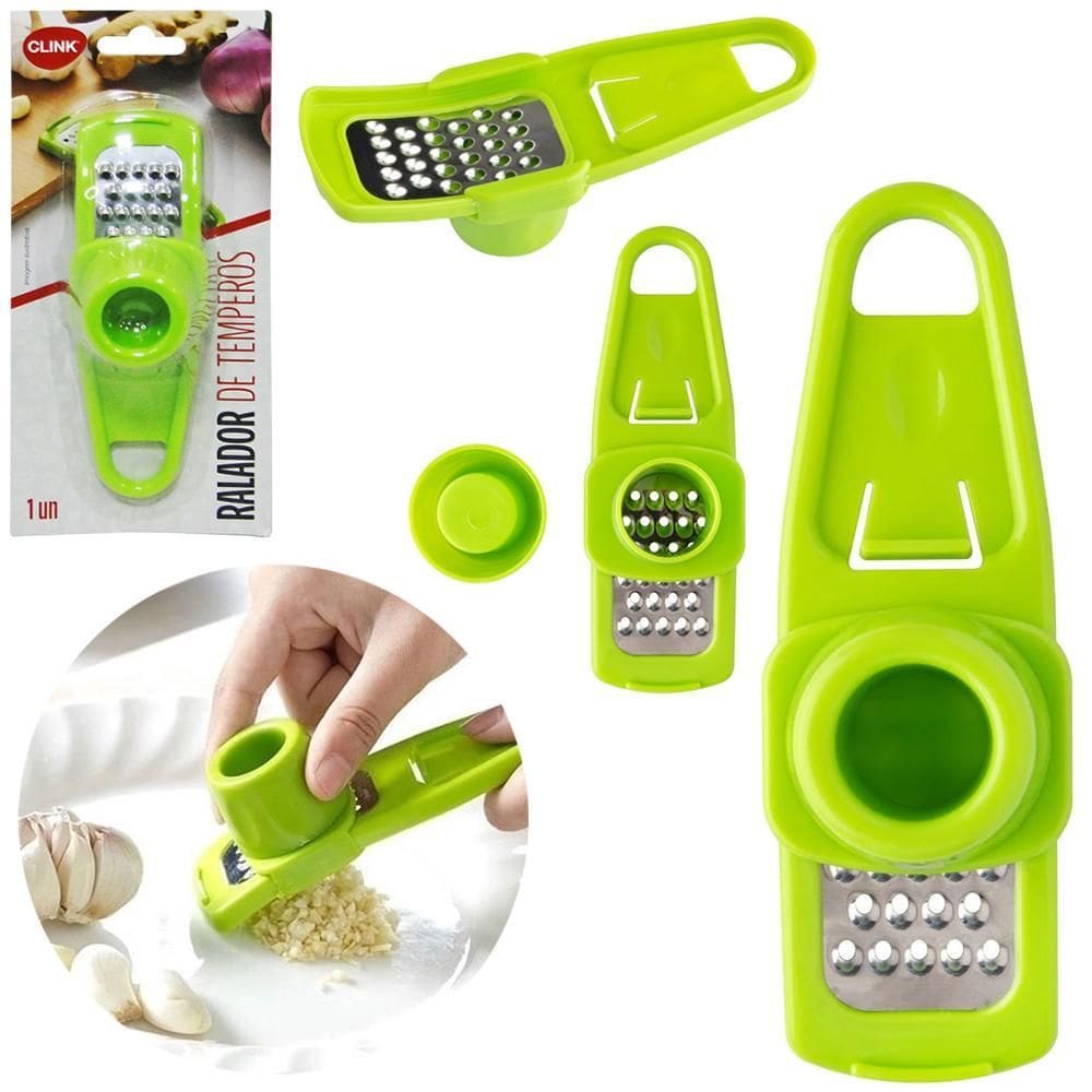 Ralador De Alho De Inox / Plastico Com Protetor De Dedo