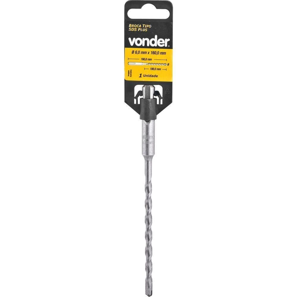 Broca Sds Plus 6,50x100x160mm 2 Cortes - Vonder