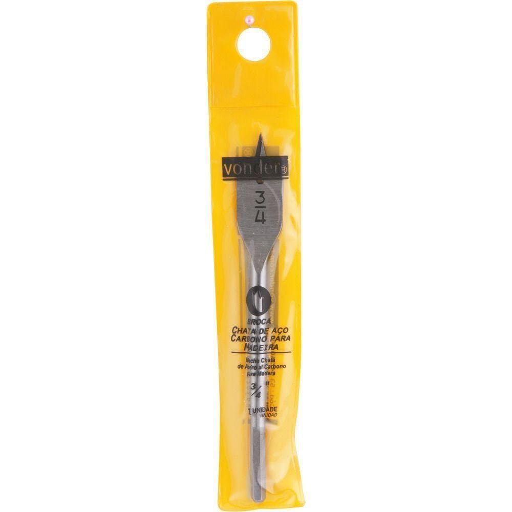 Broca Chata Aço Carbono 1.1-8x6” Para Madeira - Vonder