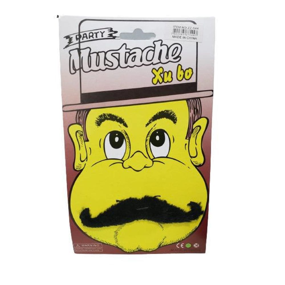 Bigode Falso Preto Em Pelúcia Modelo 301 Mustache