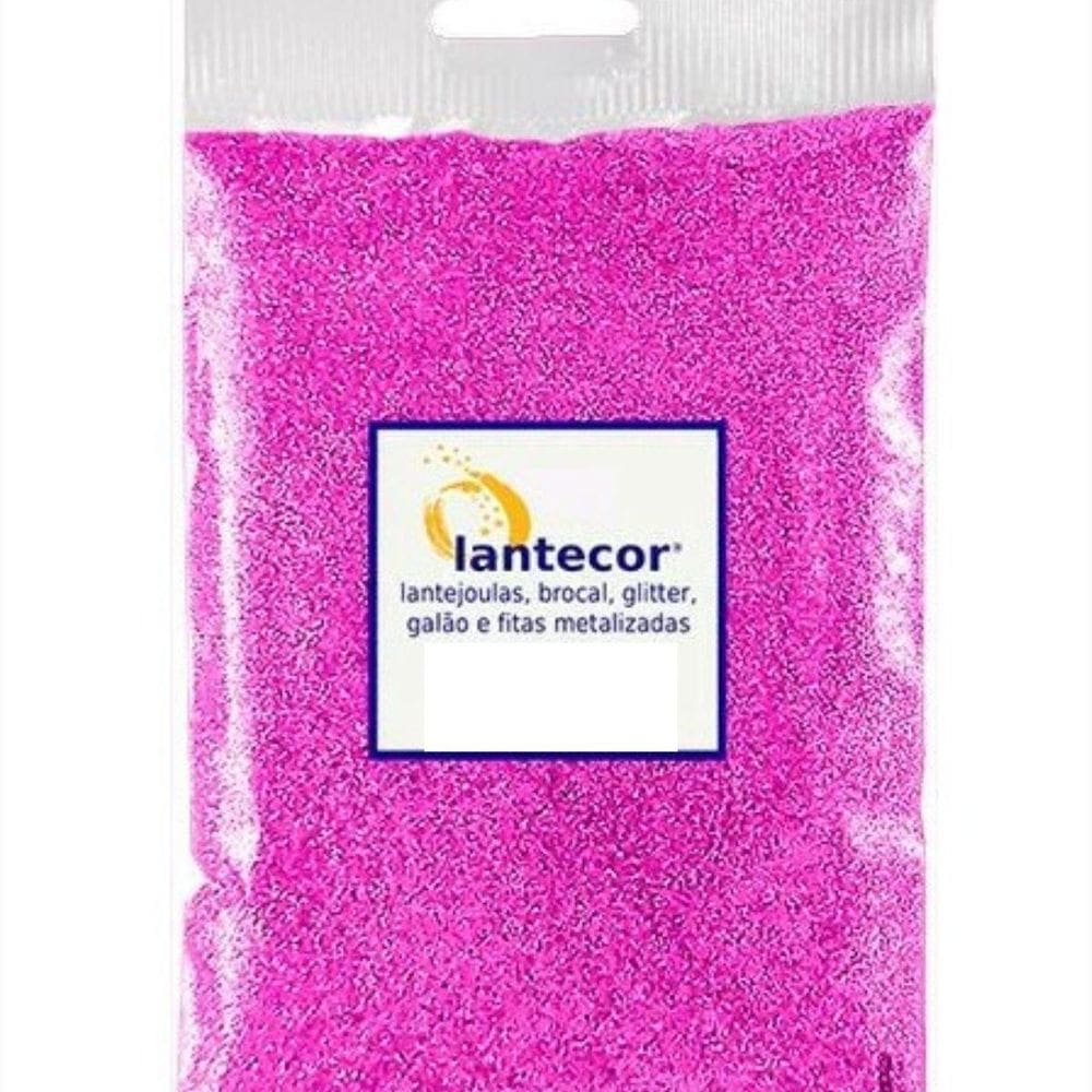 Brocal Metalizado Rosa Pink Pacote 500G Artesanato Lantecor