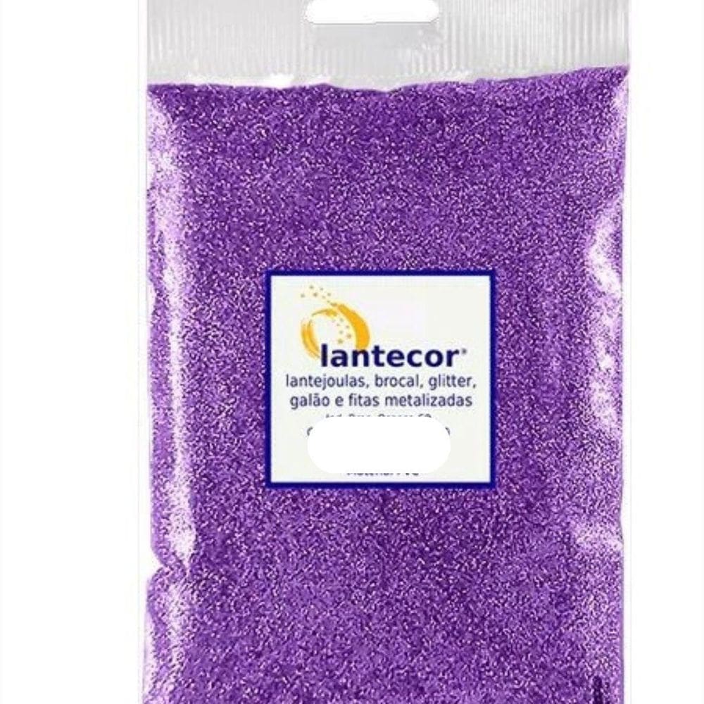 Brocal Metalizado Pvc Roxo Pacote 500G Artesanato Escolar