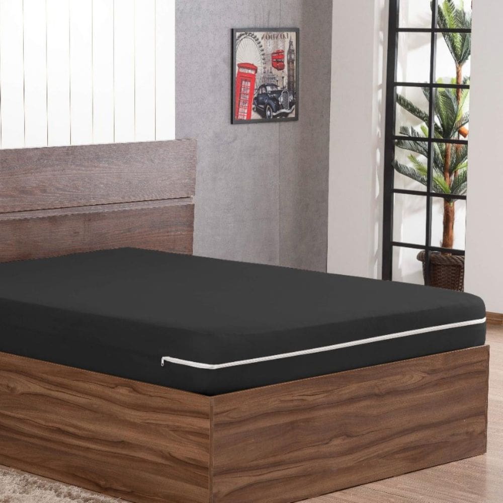 Capa Colchão Casal Queen Size Em Malha Zíper Estilo E