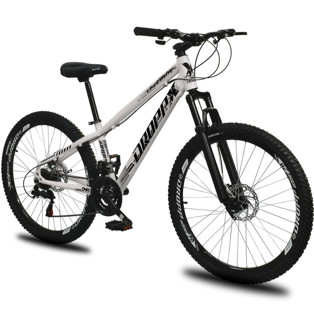 Bicicleta aro 26 Dropp Freeride Alumínio 21 Vel Marchas Câmbios Shimano Freios a disco