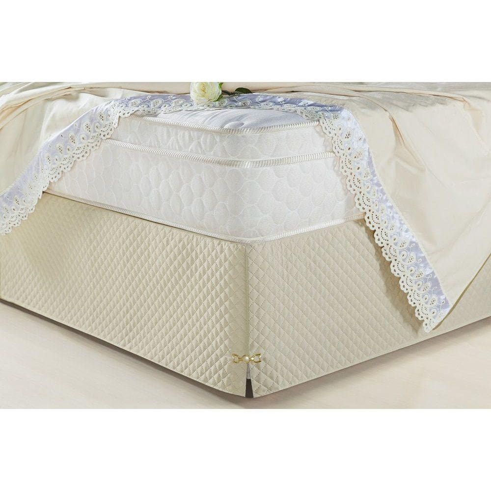 Saia Box Para Cama Casal Queen Veneza Bege