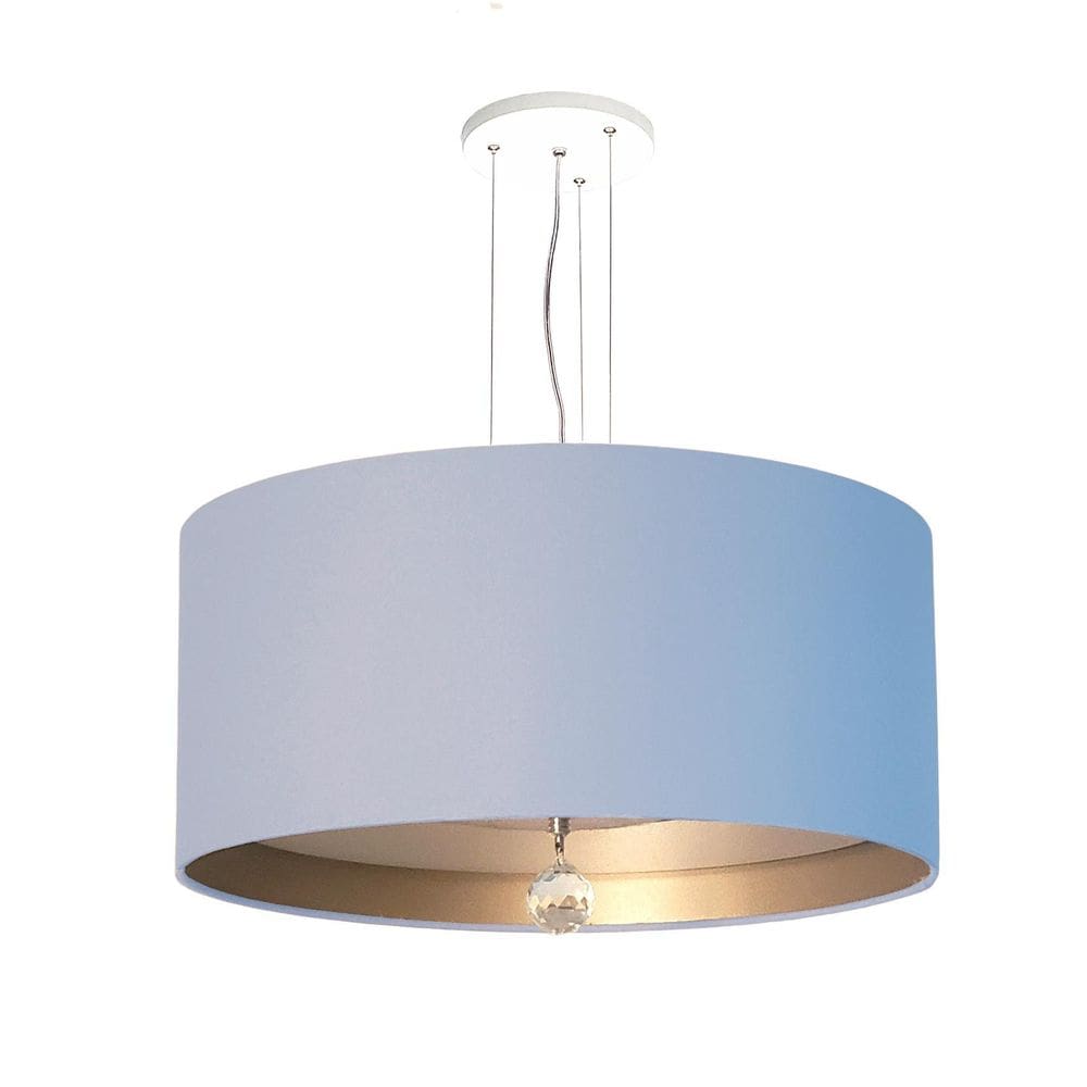 Luminária De Teto Pendente Azul Interna Bronze 40X15Cm