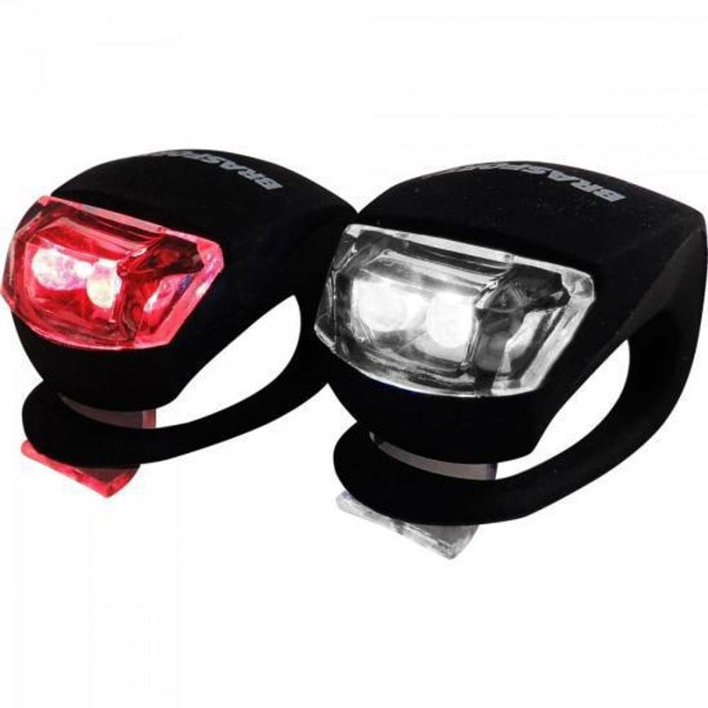 Kit Lanterna Led Para Bike Preto Brasfort