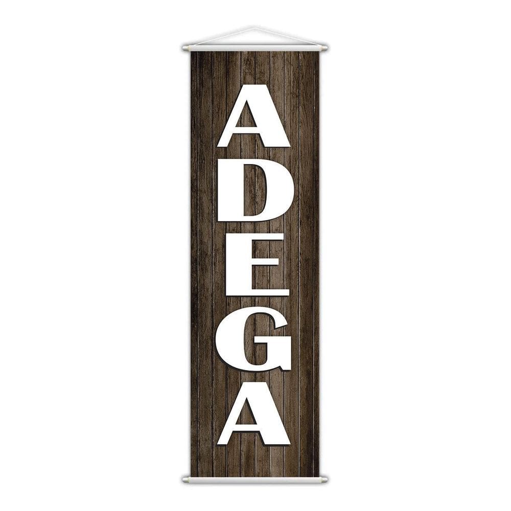 Banner Adega Cerveja Bebidas Madeira Serviço Lona 100X30Cm