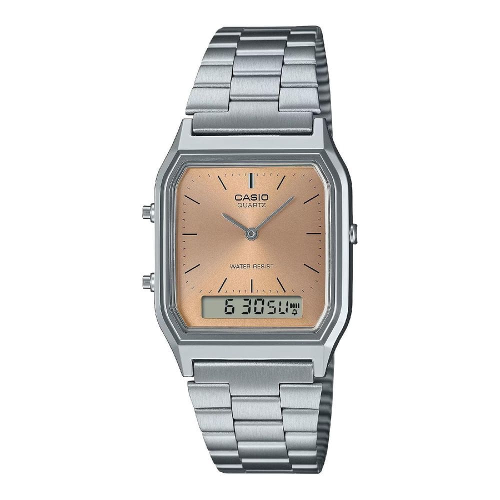Relógio Casio Vintage Aq-230A-4Amqydf Prata