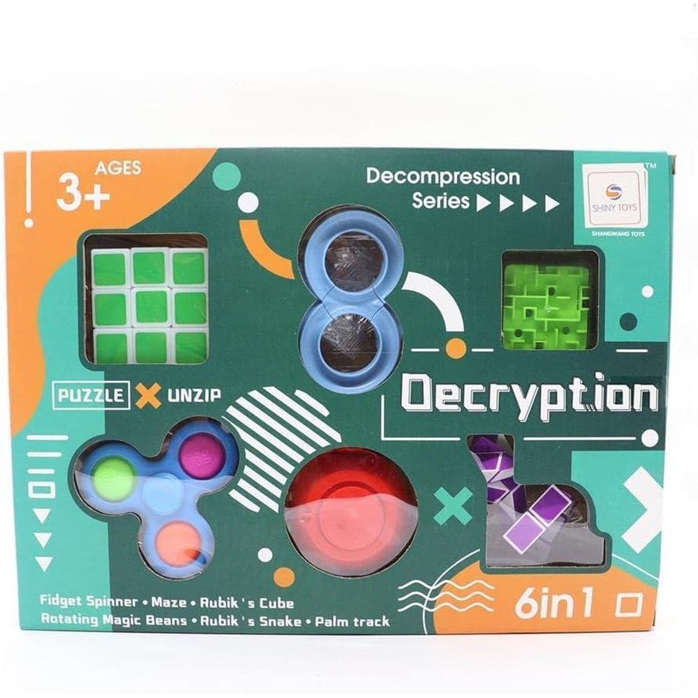Brinquedo Infantil Kit 6 Pcs Cubo Mágico Variado Decryption6