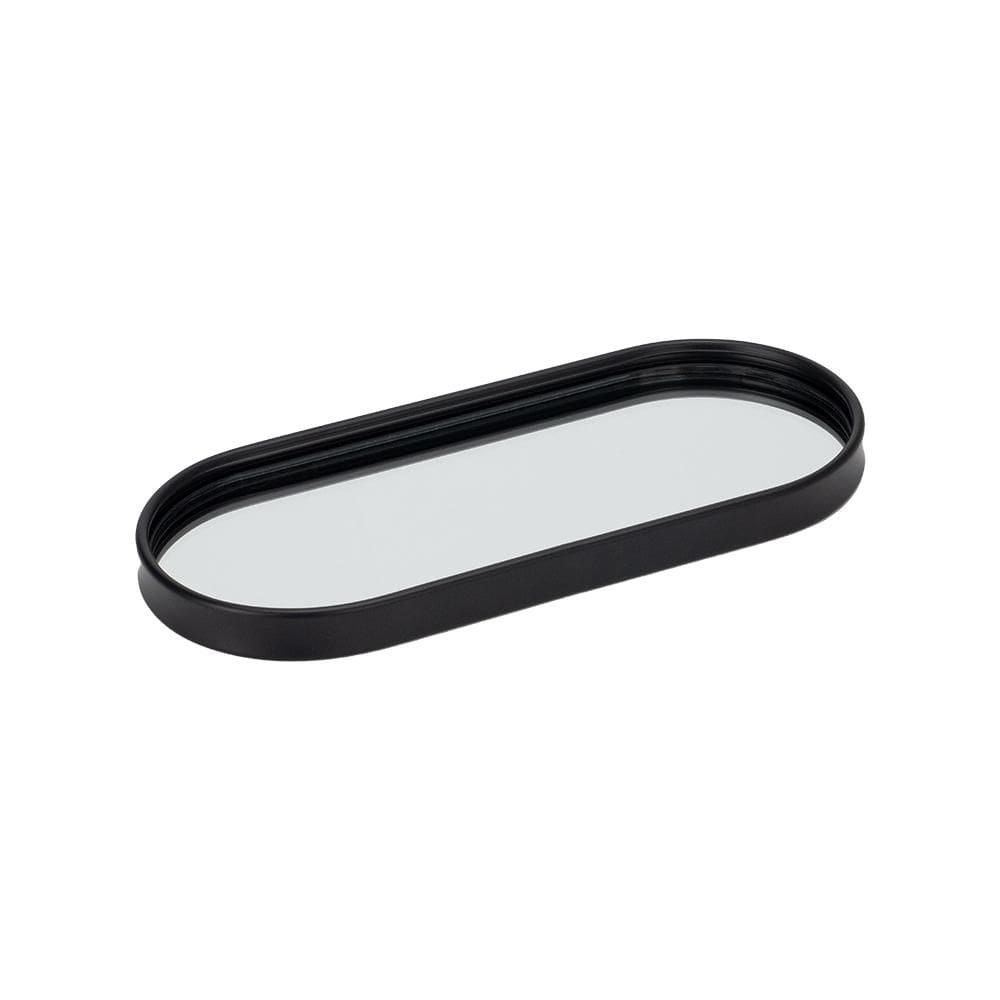 Bandeja Espelhada Oval Preta Decoração 22X9,5CM