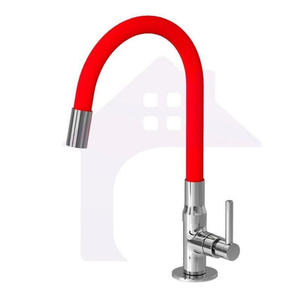 Torneira Cozinha Bancada Slim Flex Colors Vermelha