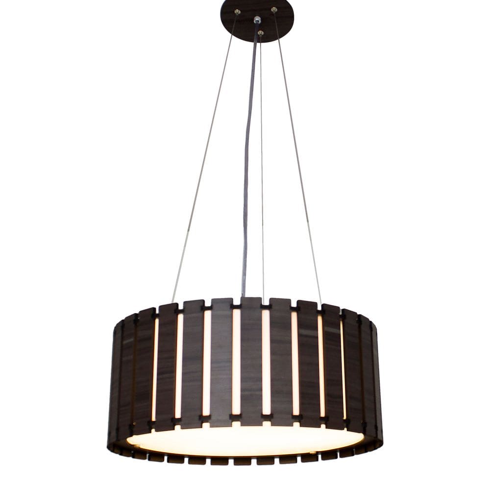 Lustre Pendente redondo de madeira Saruê de 40cm Preto