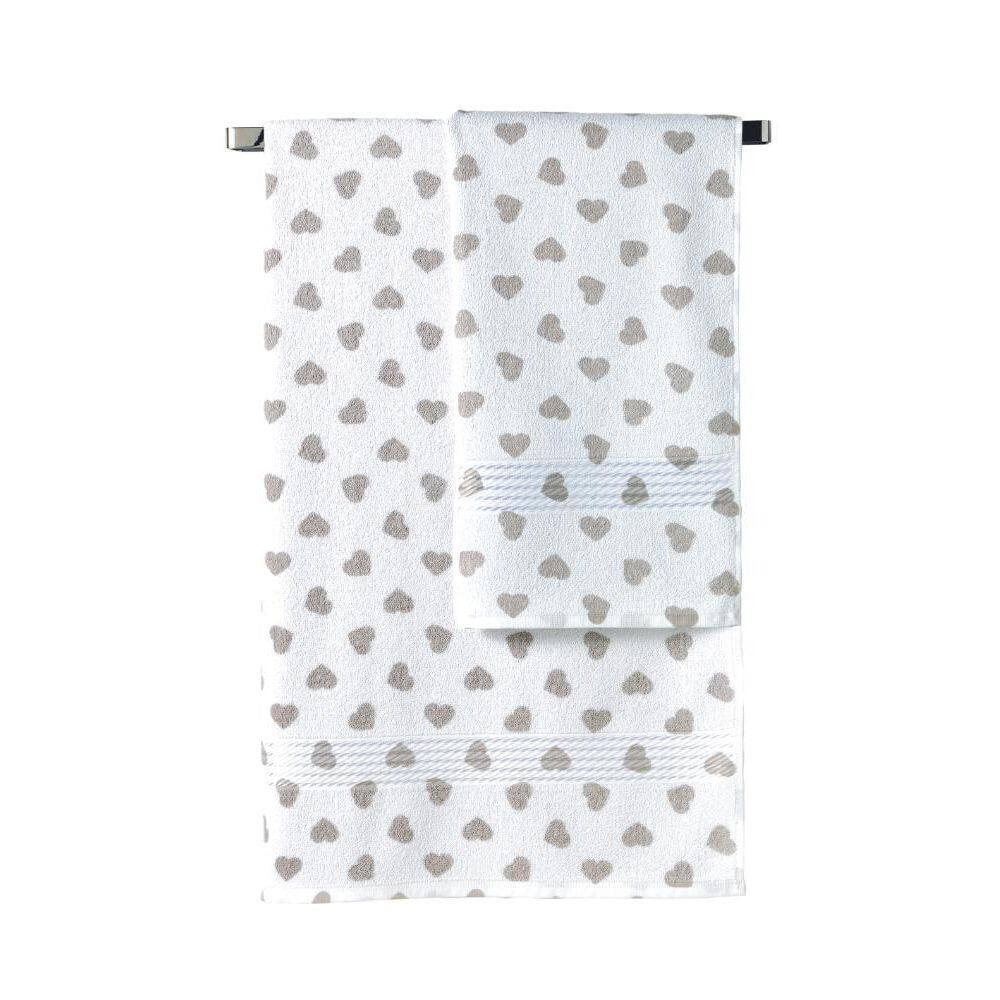 Toalha De Banho Dhler Prisma Coração Cinza Claro