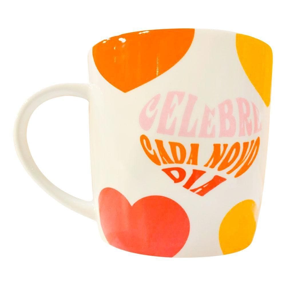 Caneca Ceramica 400Ml - Frases Cores E Amores Celebre