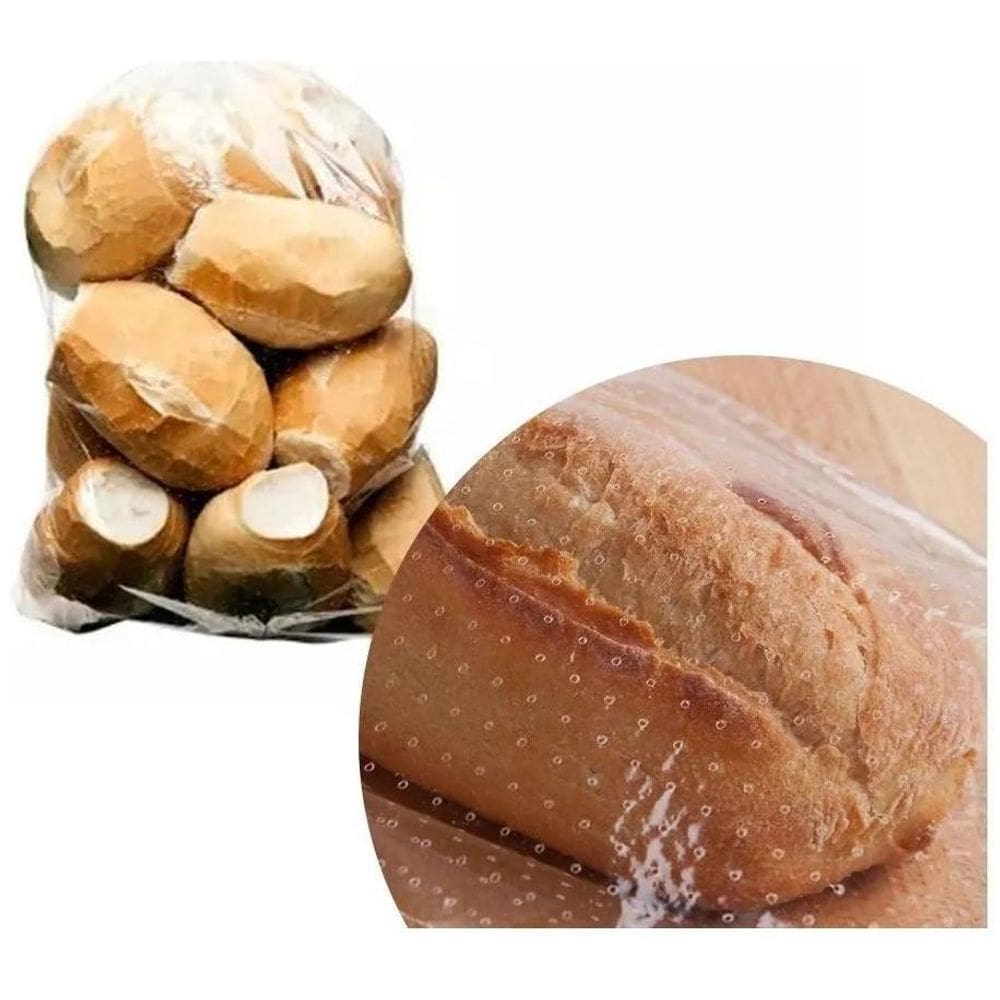Saco Microperfurado Furinho Pão 25X35Cm Transparente C/1.000