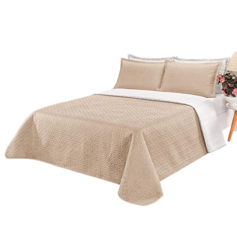 Cobre Leito Clara Casal- Kaqui / Branco