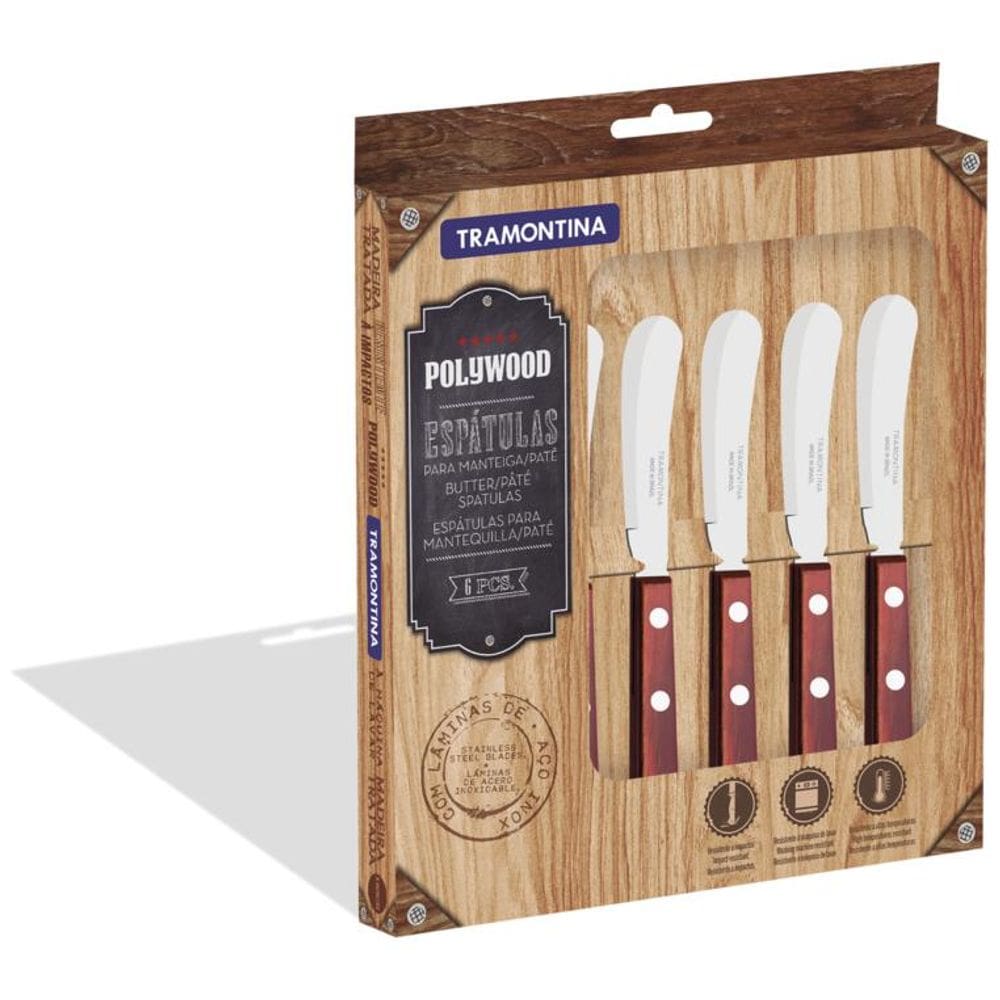 Conjunto espátulas para manteiga 6 peças Tramontina