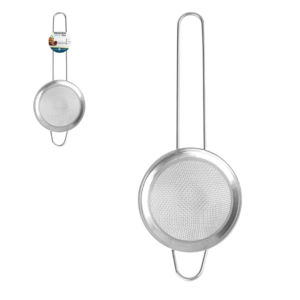 Peneira Diametro 19Cm De Aço Inox Utensílio De Cozinha