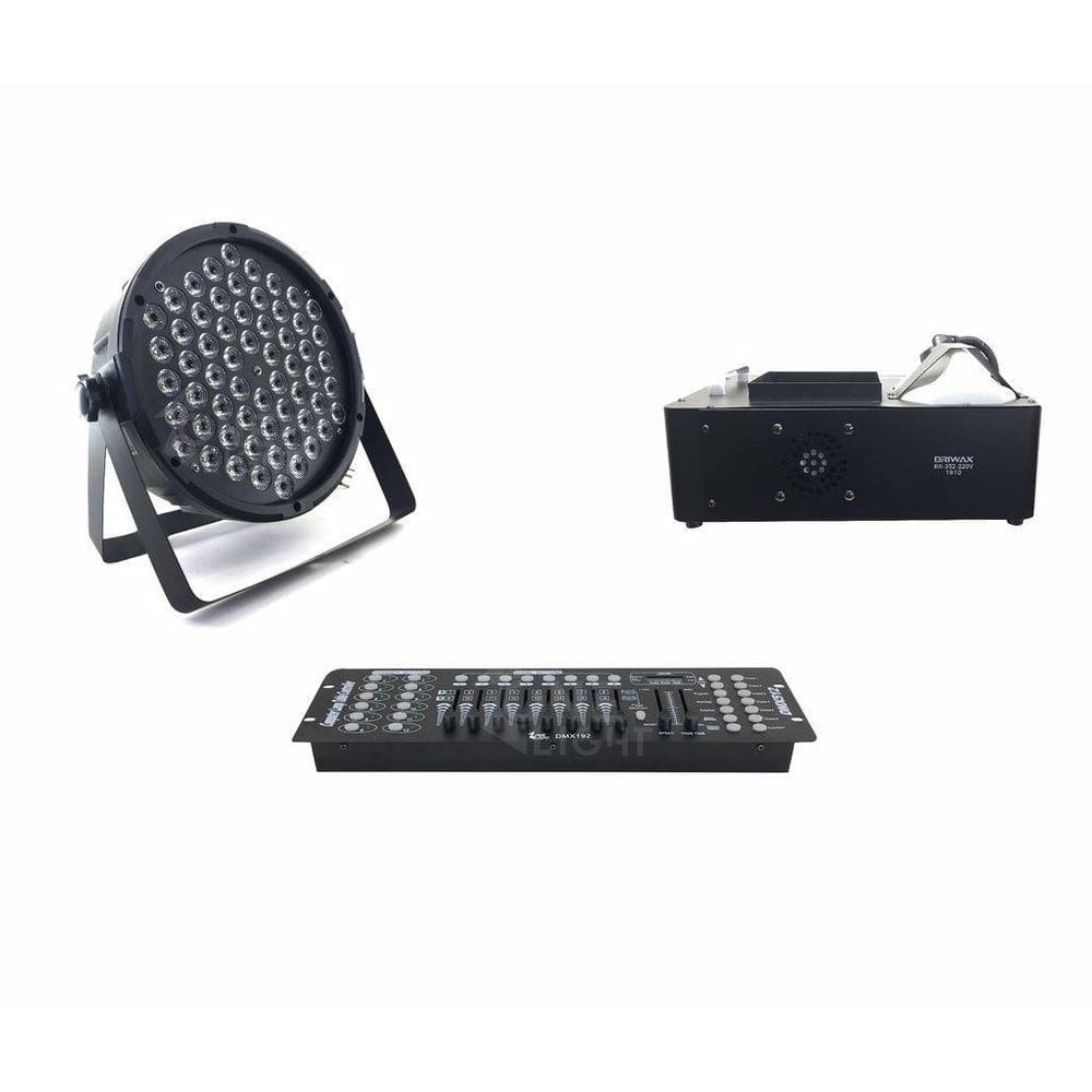 Kit 10 Par Led 60X3W Rgb Full Maquina Fumaça 1500W+Mesa Dmx