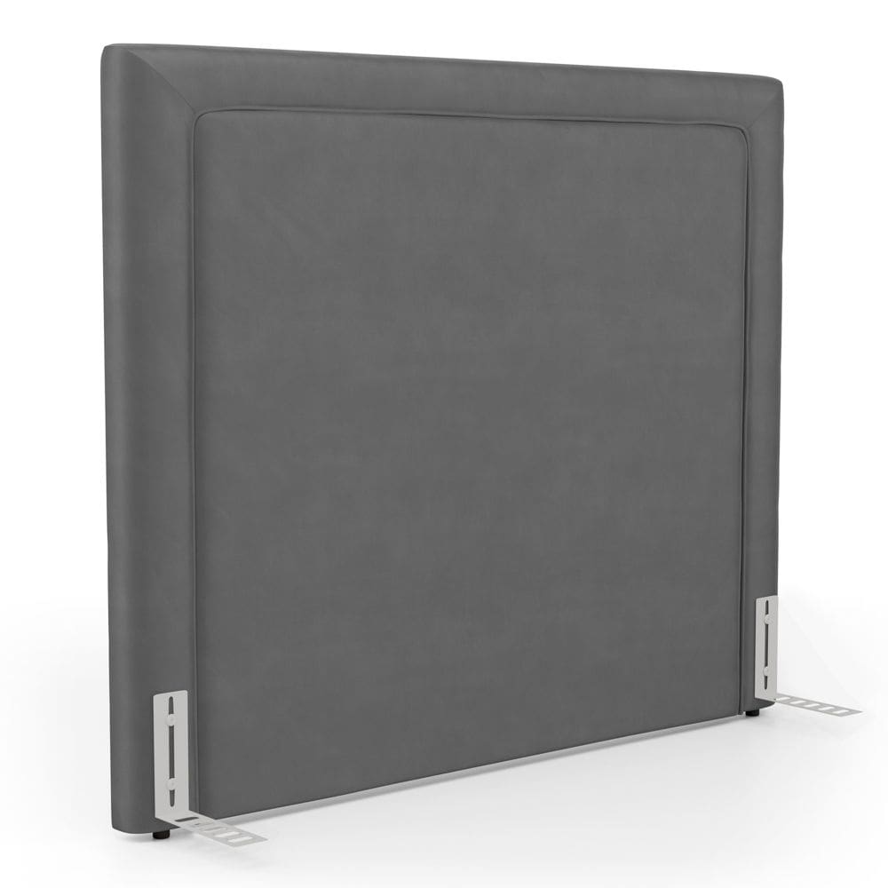 Cabeceira Cama Box Casal Padrão Alba 140cm com Frame Veludo Cinza - Desk Design