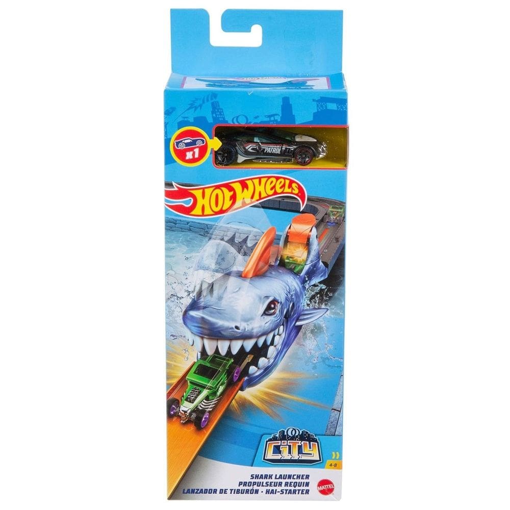 Pista Hot Wheels City Lançador Tubarão - Mattel GVF41