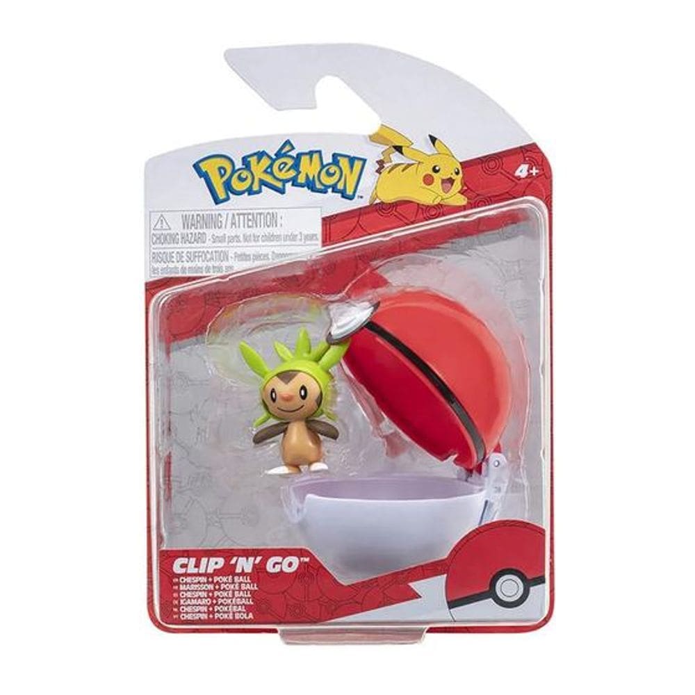 Figura Chespin e Poke ball Clip `n` Go Pokemon Sunny 2606