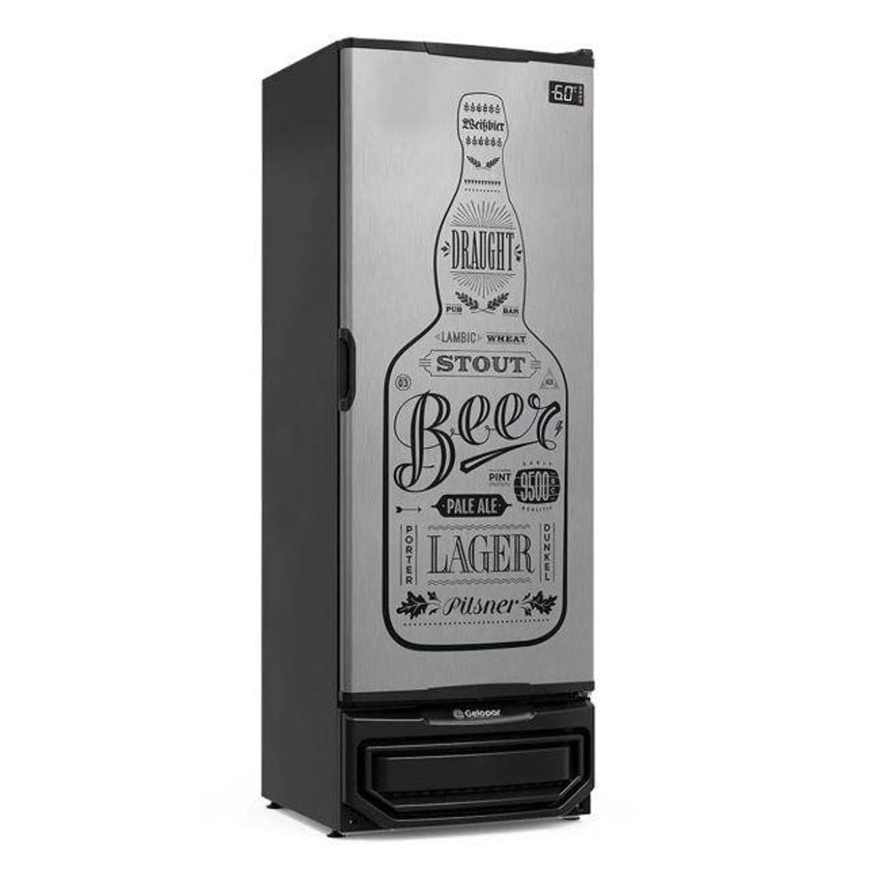 Refrigerador Vertical para Cervejas 410 Litros – Porta Cega em Aço Inox com Adesivo – GCB-40 GW/TI – 127V - Gelopar