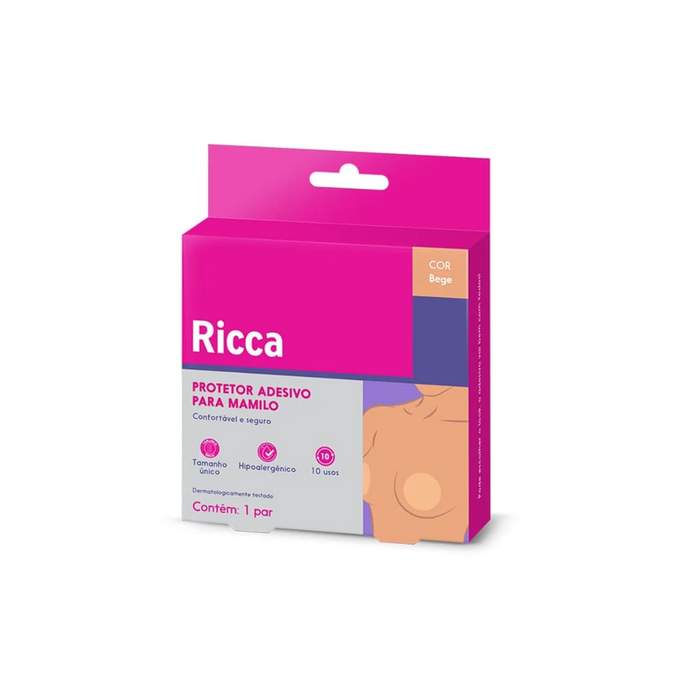 Adesivo Para Proteção De Mamilos Reutilizável Bege Ricca