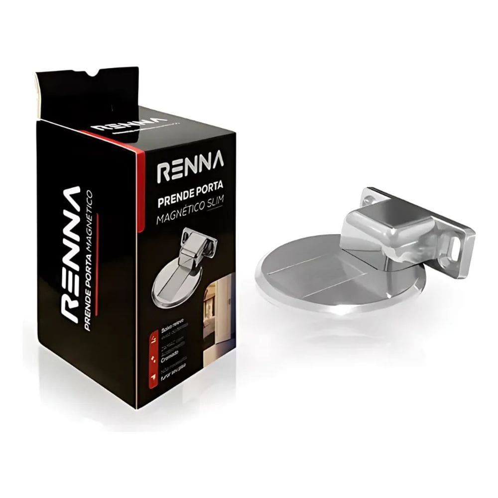 Prendedor Porta Magnético Slim Cromado Aço Inox Renna