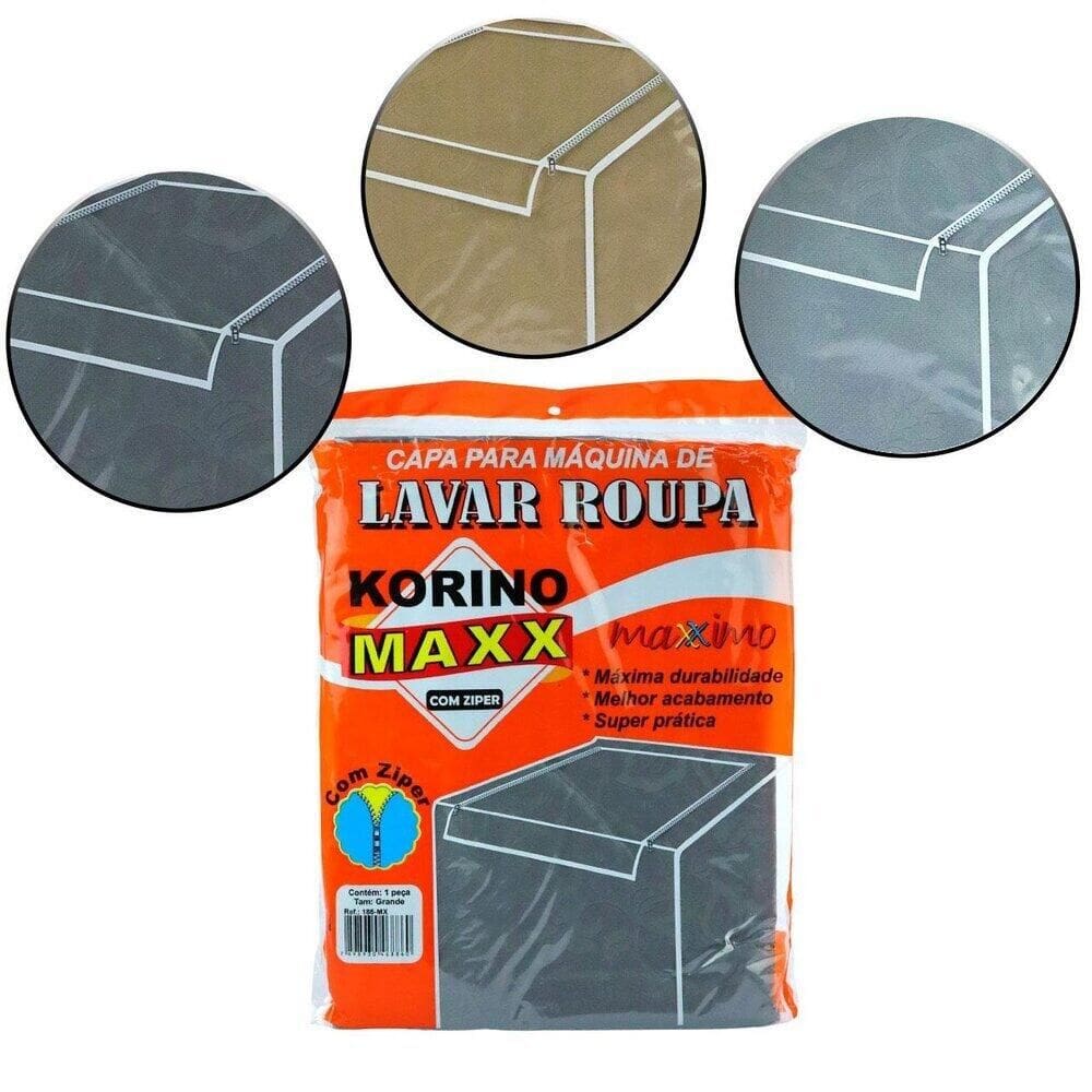 Capa Para Máquina de Lavar 89x68cm G com Zíper - Tudo em Caixa