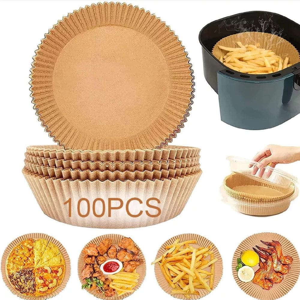 Formas Papel p/ Air Fryer 16cm - Antiaderente  100 unid