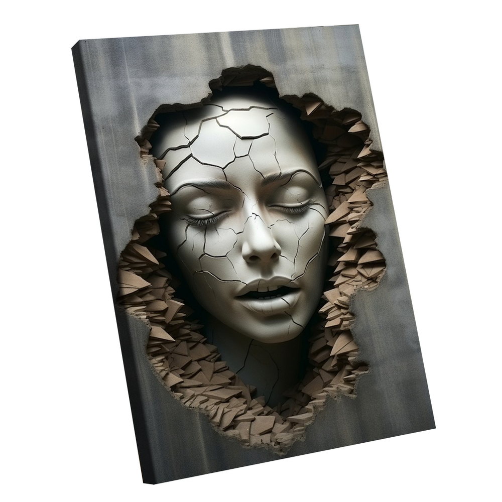 Quadro Decorativo Mulher Estilhaços Parede 3D