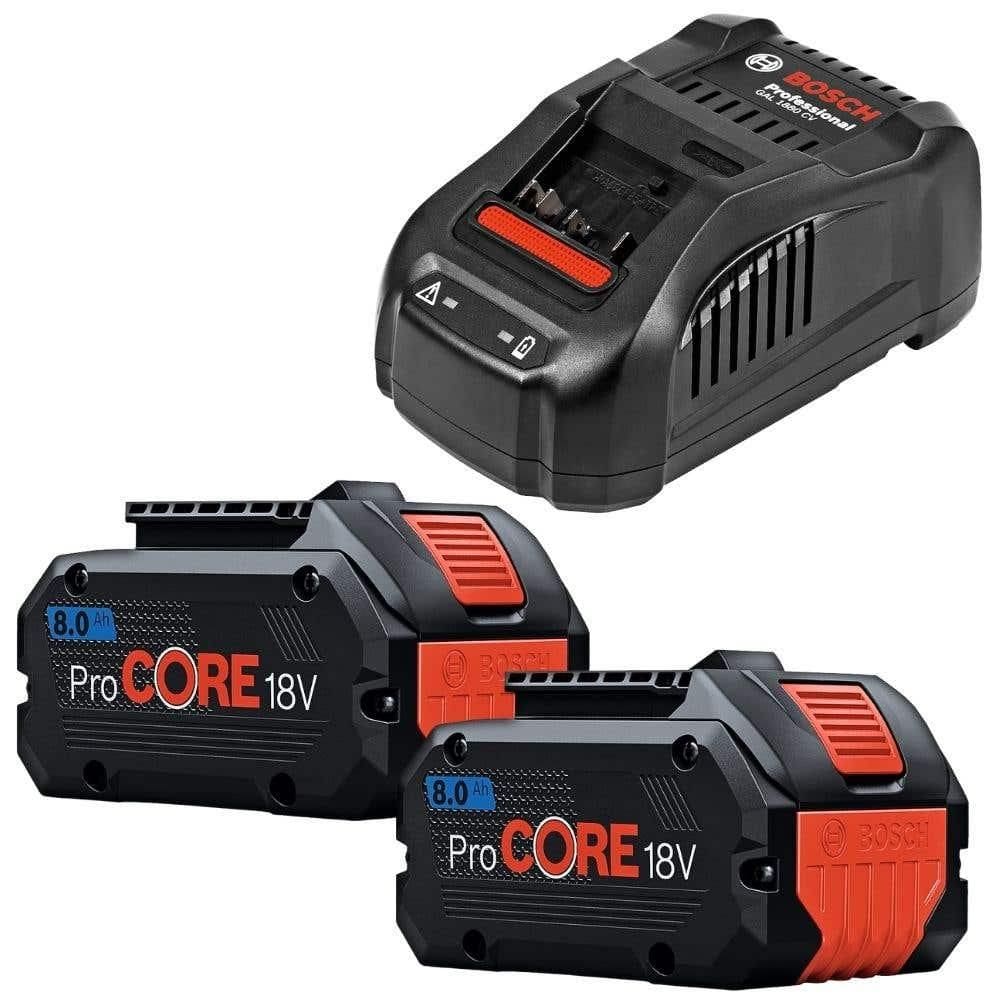 Kit 2 Baterias ProCORE 18V 8,0 Ah e Carregador GAL 1880 Bivolt BOSCH