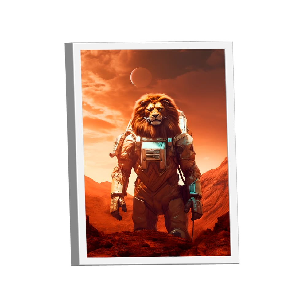 Quadro Decorativo Leão Astronauta