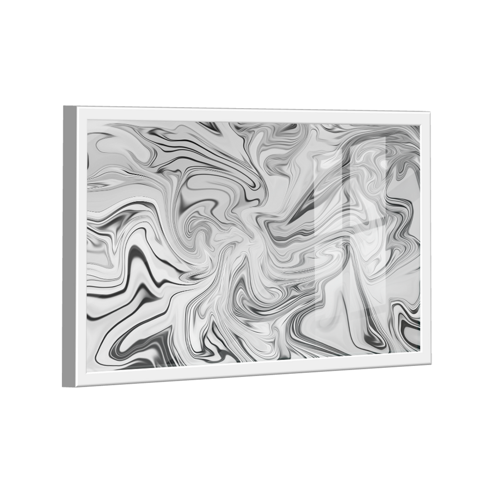Quadro Decorativo  Abstrato Fluido Branco